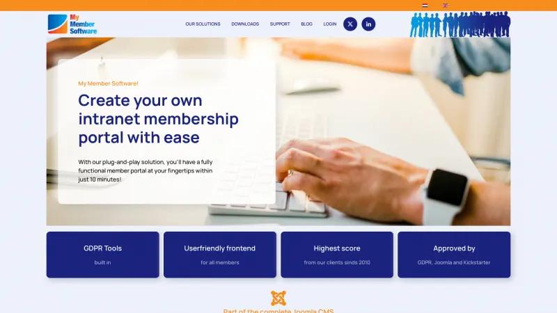 Homepage of My Member Software