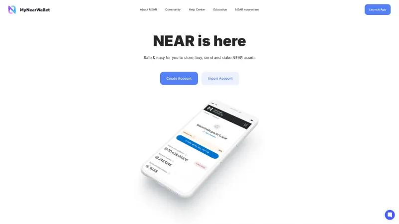 Homepage of MyNearWallet