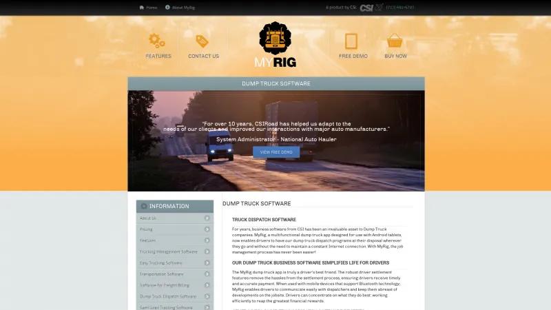 Homepage of MyRig