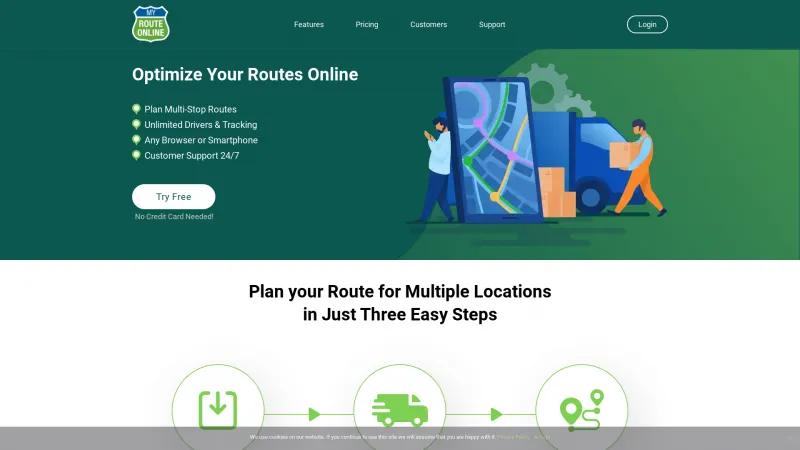 Homepage of MyRouteOnline