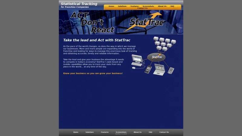 Homepage of StatTrac Software