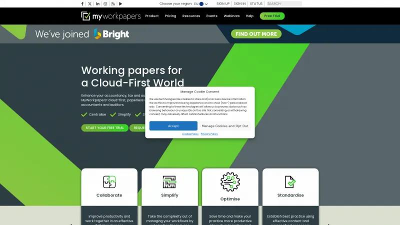 Homepage of MyWorkpapers