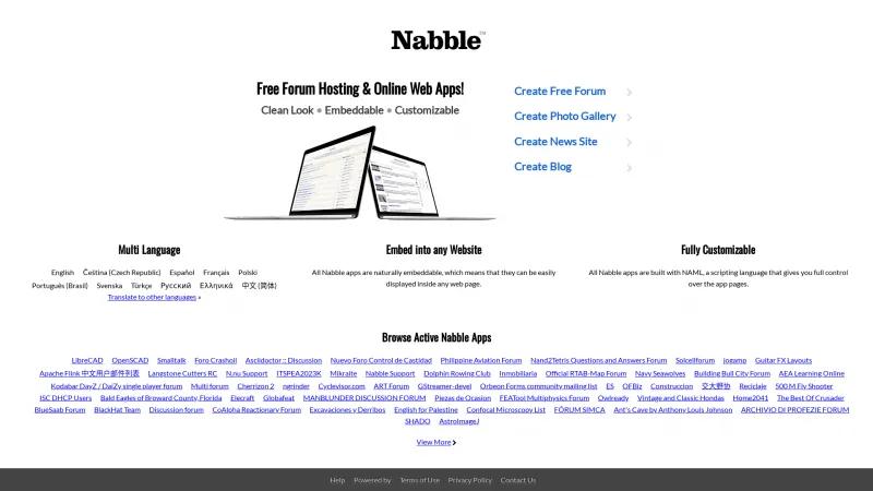 Homepage of Nabble