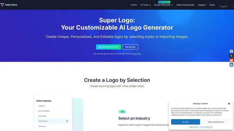 Homepage of Super Logo