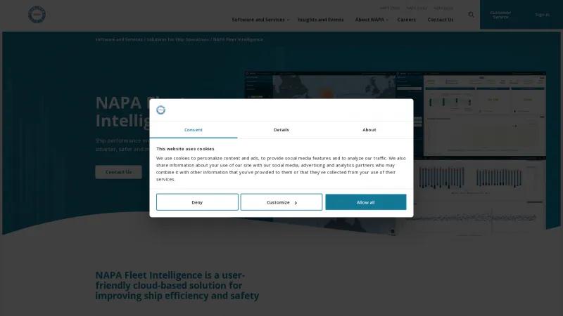 Homepage of NAPA Fleet Intelligence
