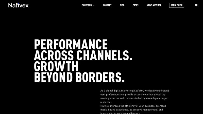 Homepage of Nativex