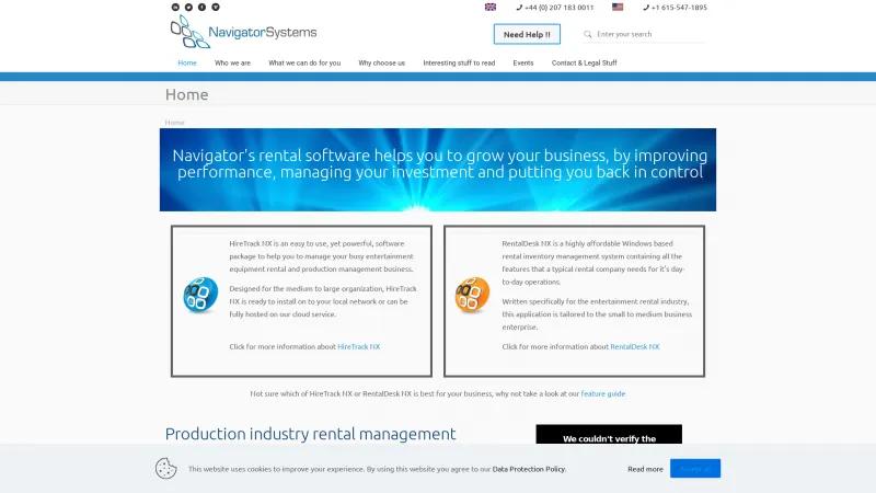 Homepage of HireTrack NX