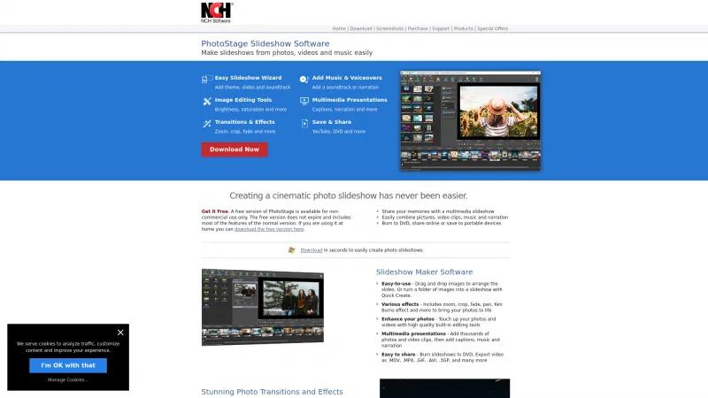 Homepage of PhotoStage