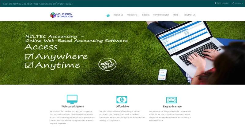 Homepage of NCL Accounting