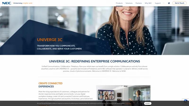 Homepage of UNIVERGE 3C