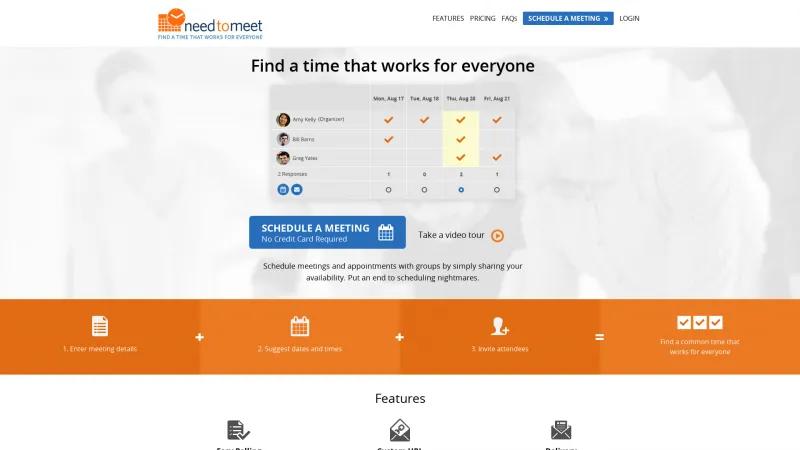 Homepage of NeedToMeet