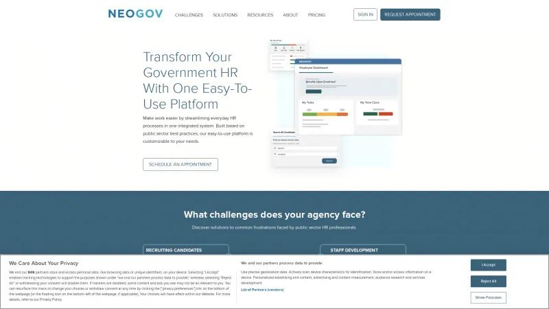 Homepage of NEOGOV