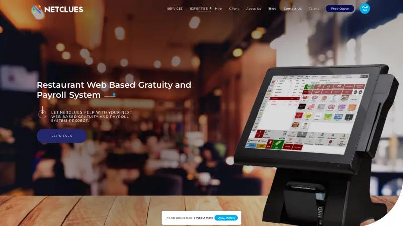Homepage of Netclues Gratuity Payroll System