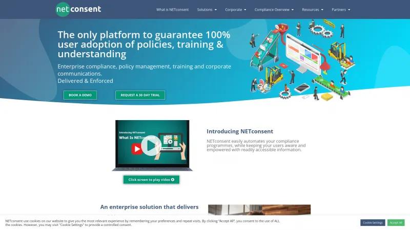 Homepage of NETconsent Compliance Suite