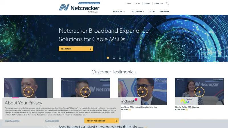 Homepage of Netcracker