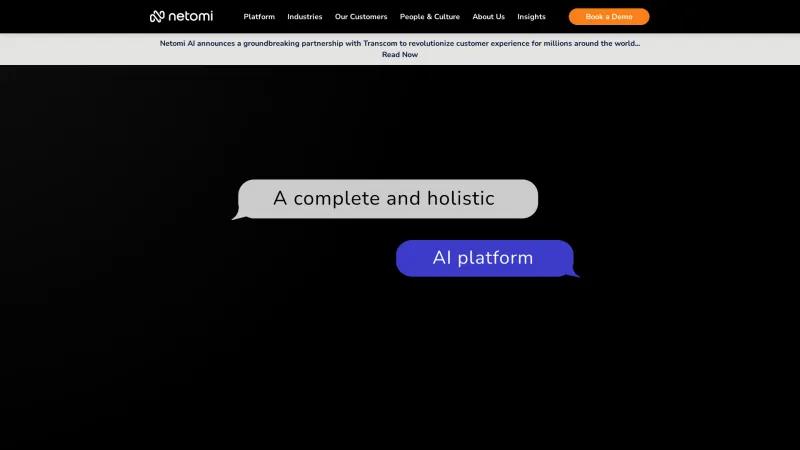 Homepage of Netomi