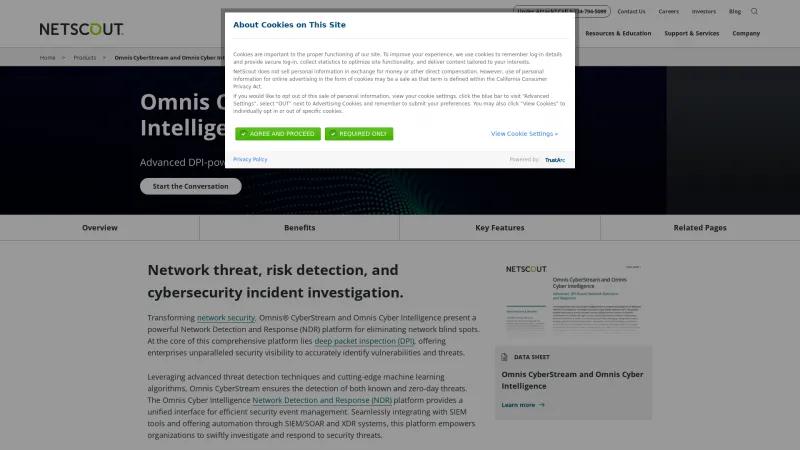 Homepage of Omnis Cyber Investigator