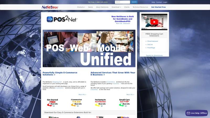 Homepage of NetStores Shopping Cart