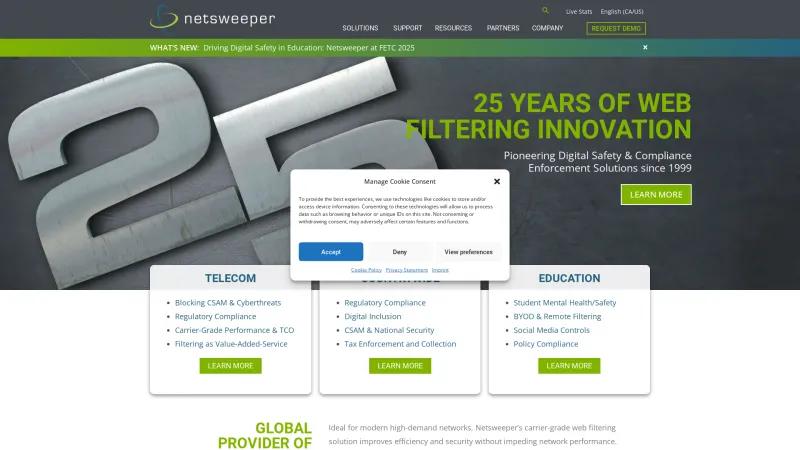 Homepage of Netsweeper