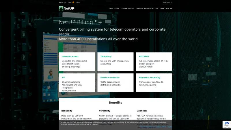 Homepage of NetUP Billing 5+