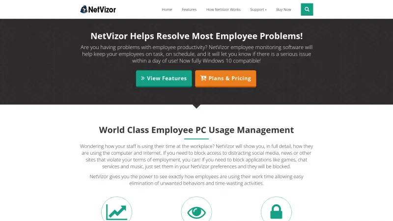 Homepage of NetVizor