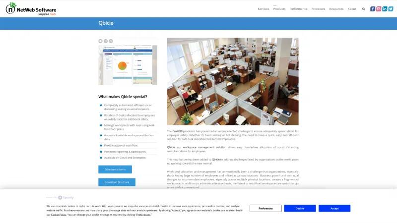 Homepage of Qbicle