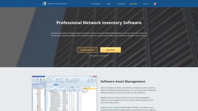 Homepage of Network Inventory Advisor