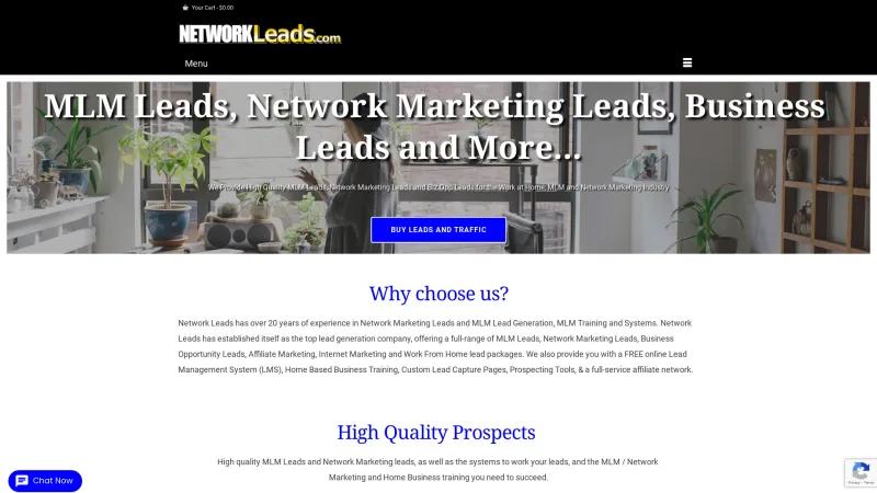 Homepage of Network Leads LMS