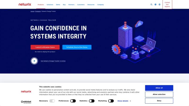 Homepage of Netwrix Change Tracker