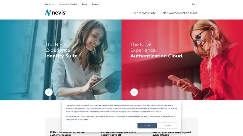 Homepage of Nevis Authentication Cloud