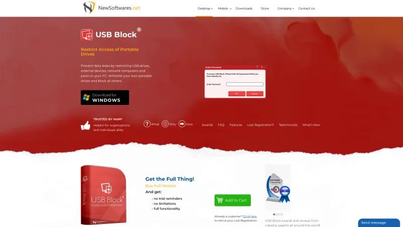 Homepage of USB Block