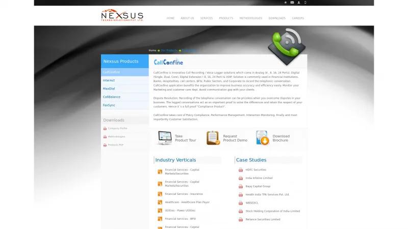 Homepage of CallConfine