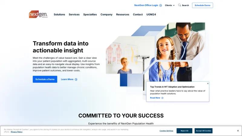 Homepage of NextGen Population Health