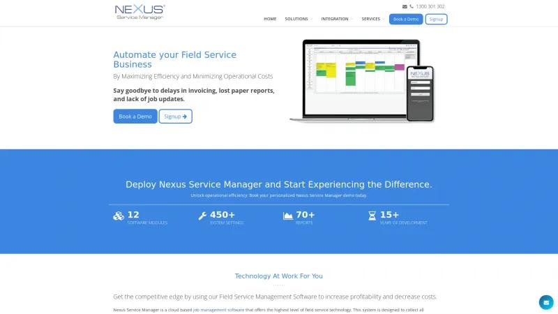 Homepage of Nexus Service Manager