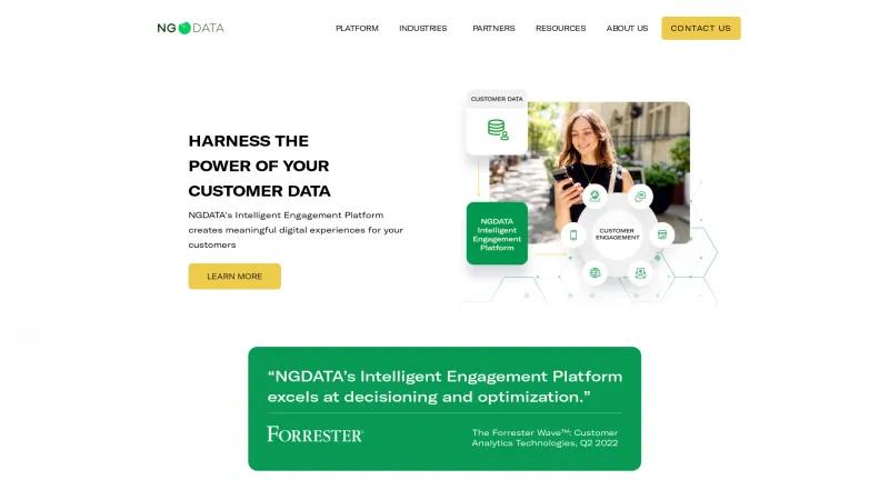 Homepage of NGDATA Intelligent Engagement Platform