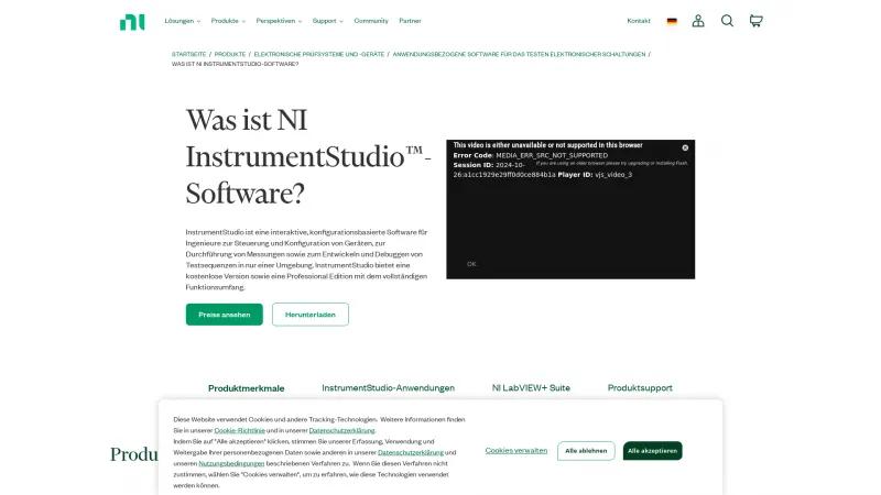 Homepage of InstrumentStudio