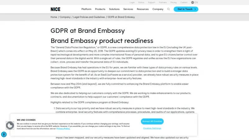 Homepage of Brand Embassy