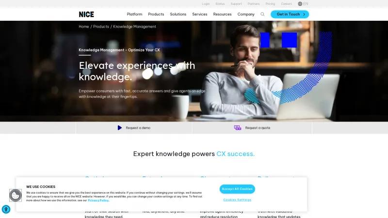 Homepage of NICE CXone Expert