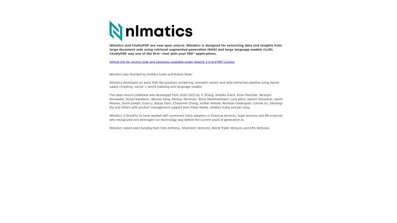 Homepage of NLMatics