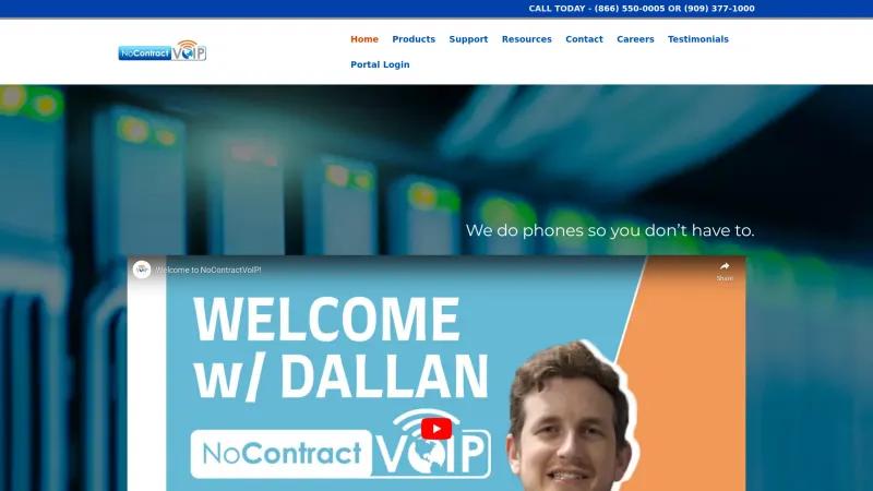 Homepage of No Contract VOIP