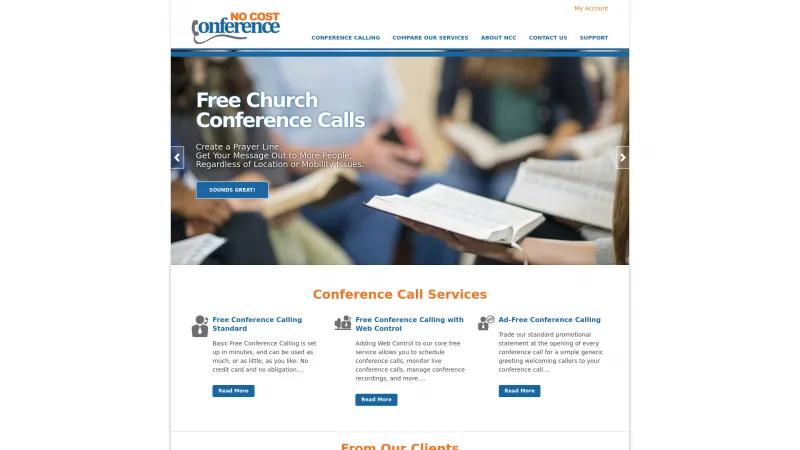 Homepage of No Cost Conference