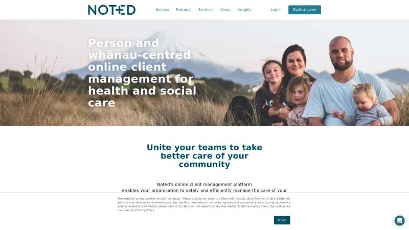 Homepage of Noted