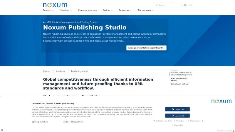 Homepage of Noxum Publishing Studio