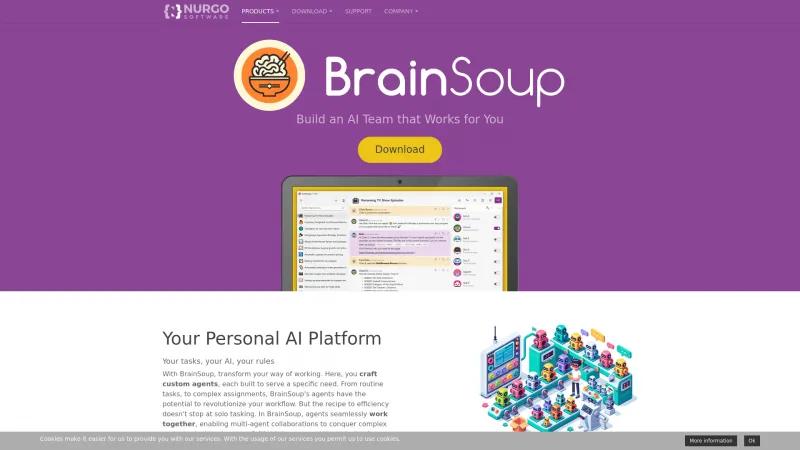 Homepage of BrainSoup