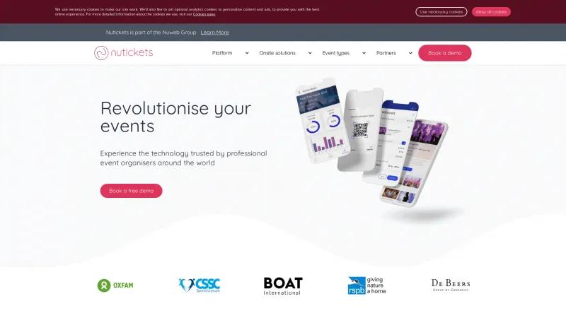 Homepage of Nutickets