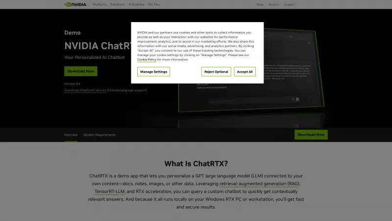 Homepage of ChatRTX