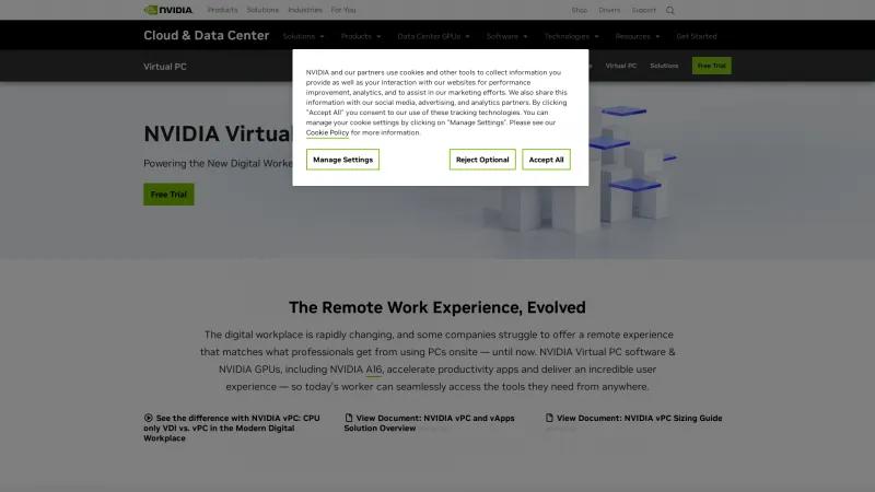 Homepage of NVIDIA Virtual PC