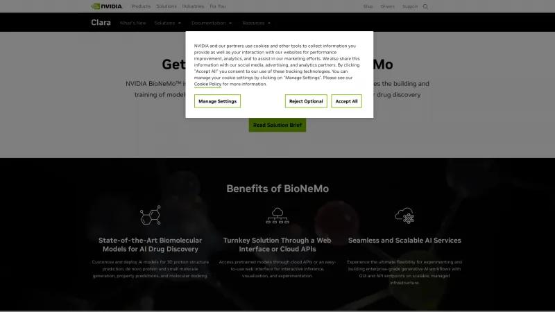 Homepage of BioNeMo