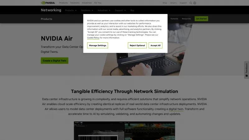 Homepage of NVIDIA Air