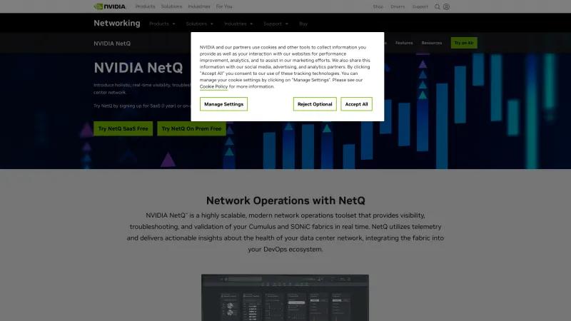 Homepage of NVIDIA NetQ